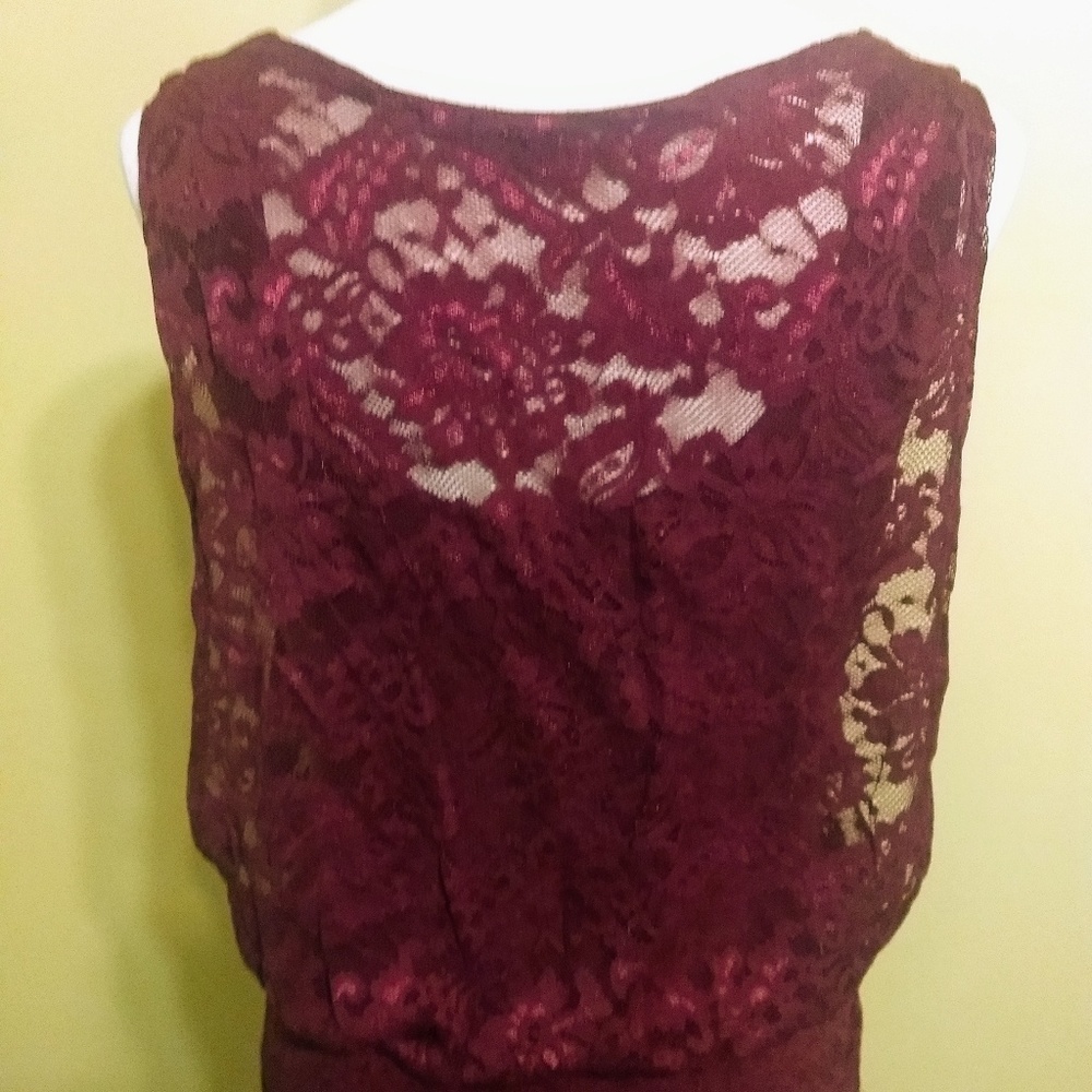 Bisou 🍷 lace stretch sleeveless dress sz 8 *2 - Picture 3 of 7